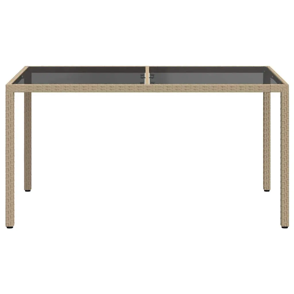 Garden Table 150x90x75cm Outdoor Patio Furniture Tempered Glass Poly Rattan