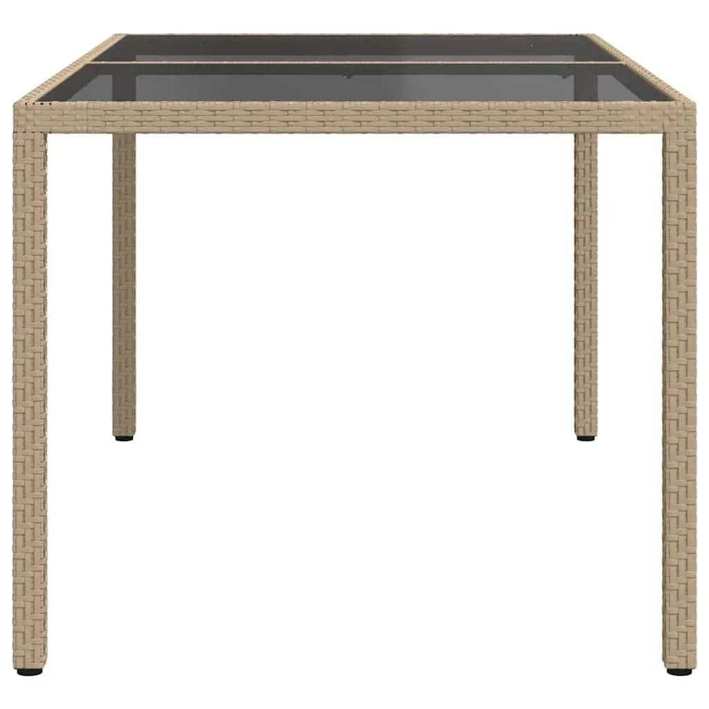 Garden Table 150x90x75cm Outdoor Patio Furniture Tempered Glass Poly Rattan