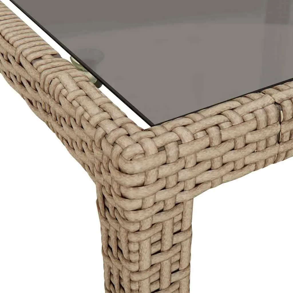 Garden Table 150x90x75cm Outdoor Patio Furniture Tempered Glass Poly Rattan