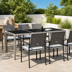 Compact and Sturdy Garden Table with Glass Top