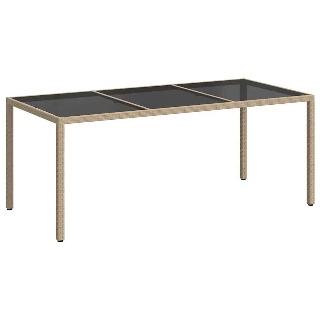 Garden Table with Durable Glass Top