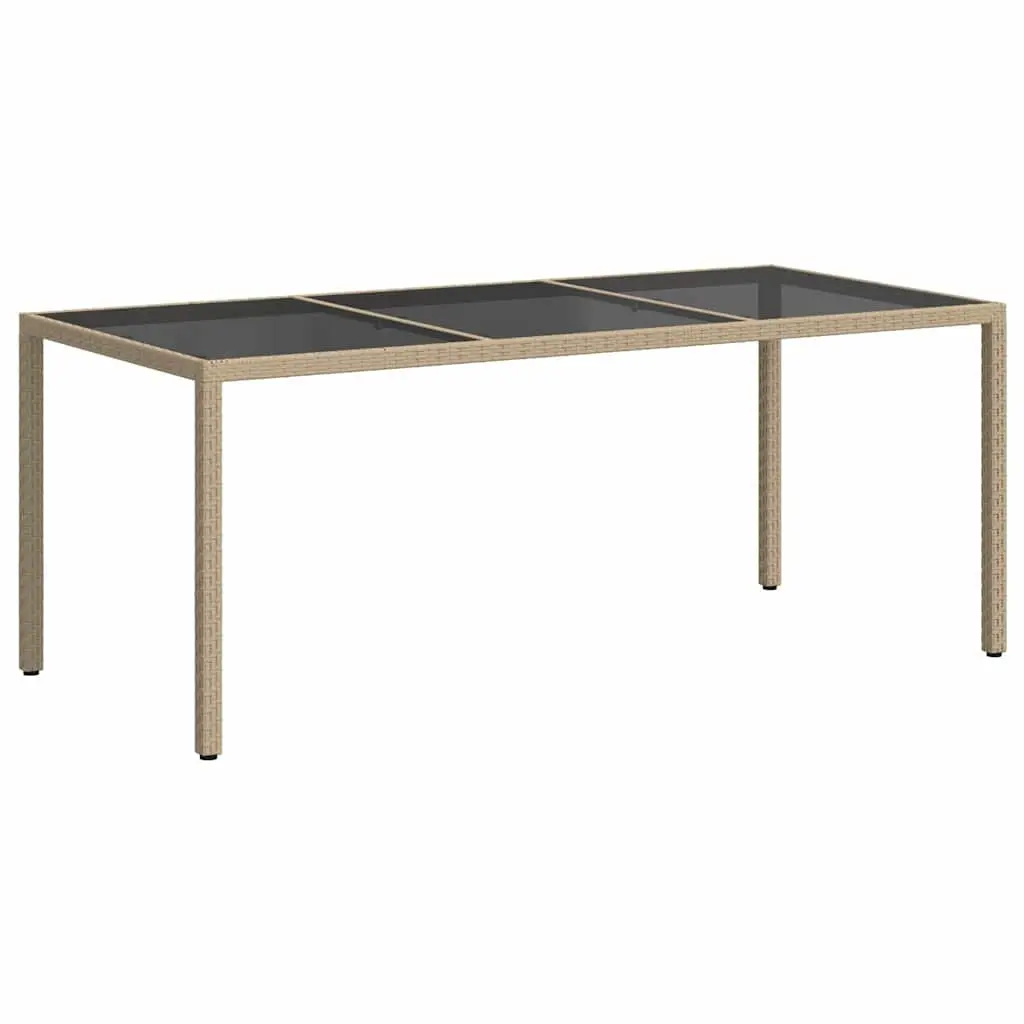 Garden Table with Durable Glass Top