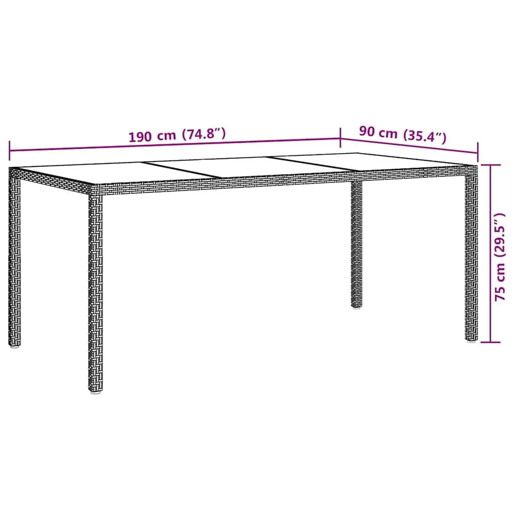 Garden Table with Durable Glass Top