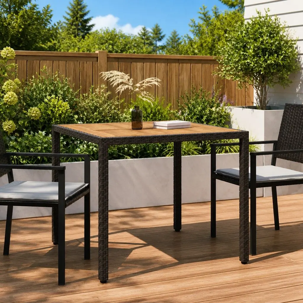Garden Table 90x90x75cm with Durable Materials