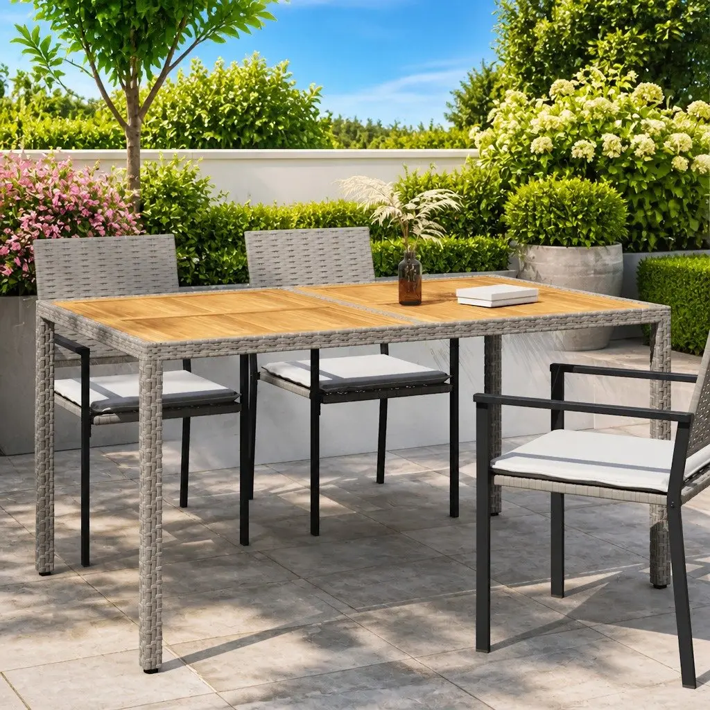 Garden Table 150x90x75cm Grey