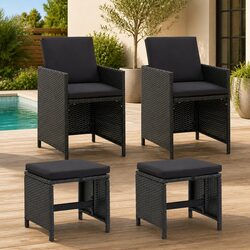 Compact 4-Piece Outdoor Seating Set for Small Spaces