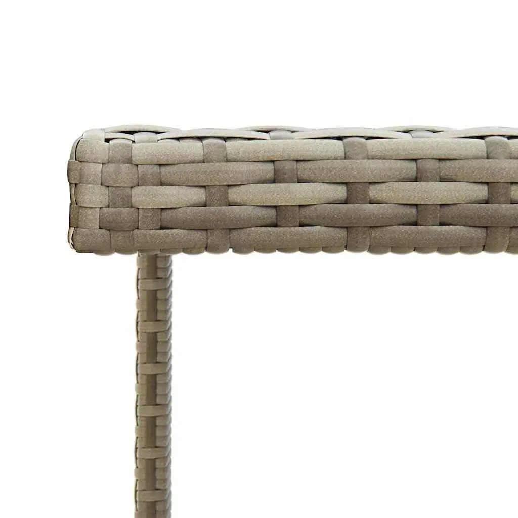 Garden Dining Table 109x107x74cm Grey Outdoor Furniture Rattan Glass Patio