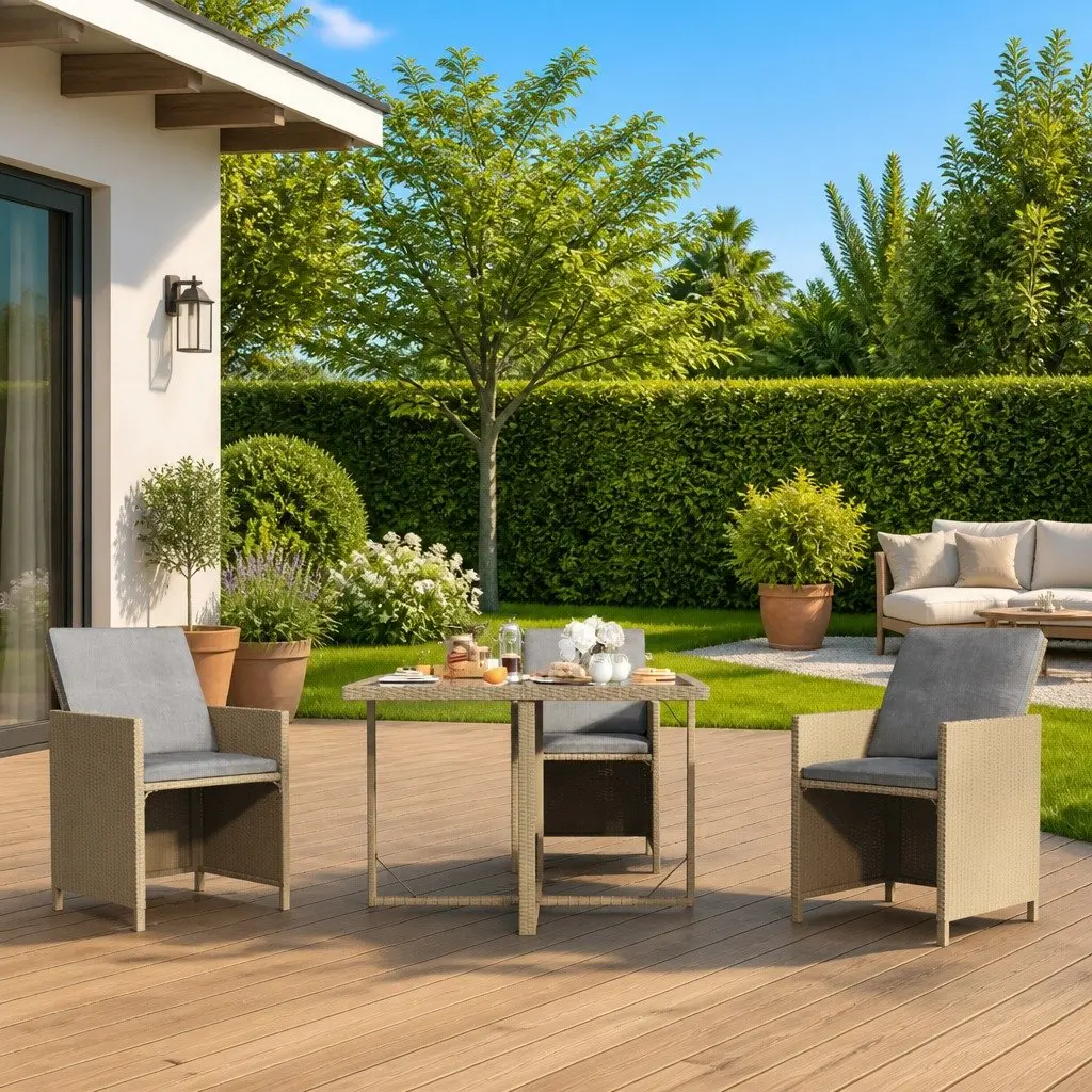 Garden Table 109x107x74cm Beige