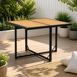 Compact and Durable Outdoor Dining Table, Black Finish