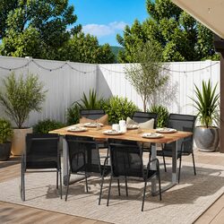 Compact and Reliable Set of 6 Black Chairs