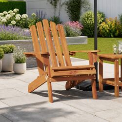 Brown Foldable Adirondack Chair for Outdoors