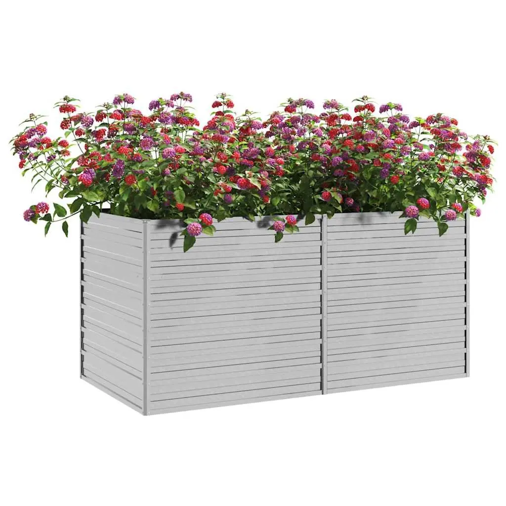 Raised Garden Bed Silver 160x80x77 cm Galvanized Steel Planter Box Outdoor