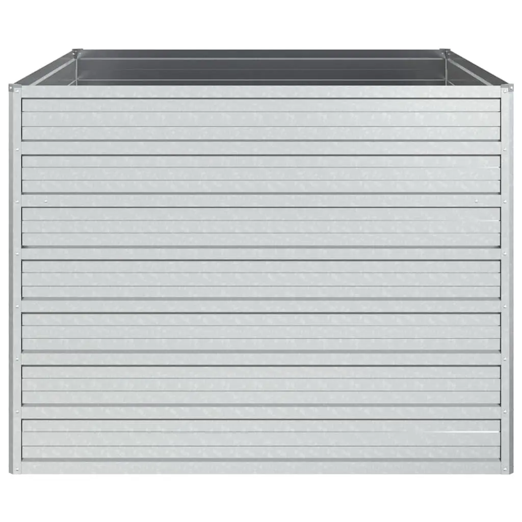 Raised Garden Bed 100x100x77cm Galvanized Steel Planter Box Silver Outdoor