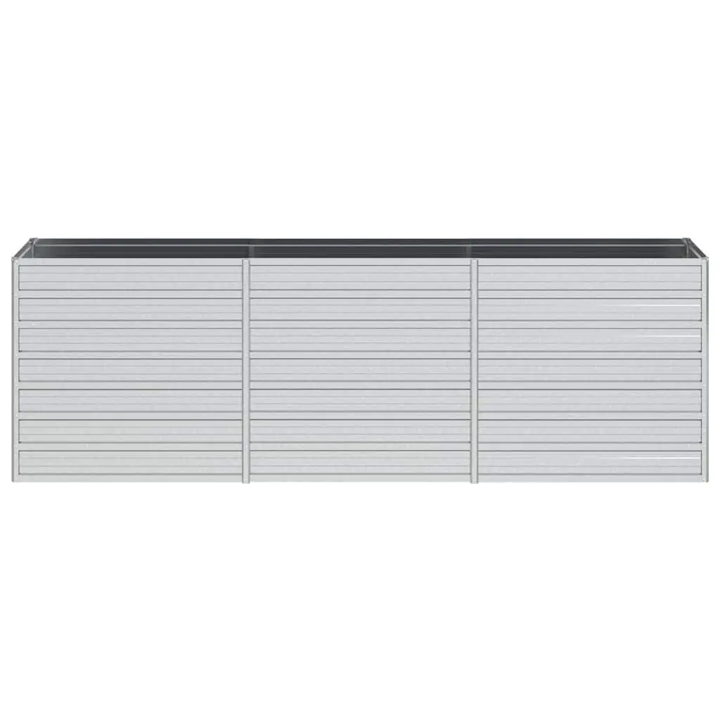 Galvanized Steel Raised Garden Bed Planter 240x40x77cm Outdoor Flowers