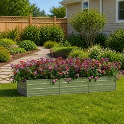 Compact Galvanized Steel Raised Garden Bed for Vegetables