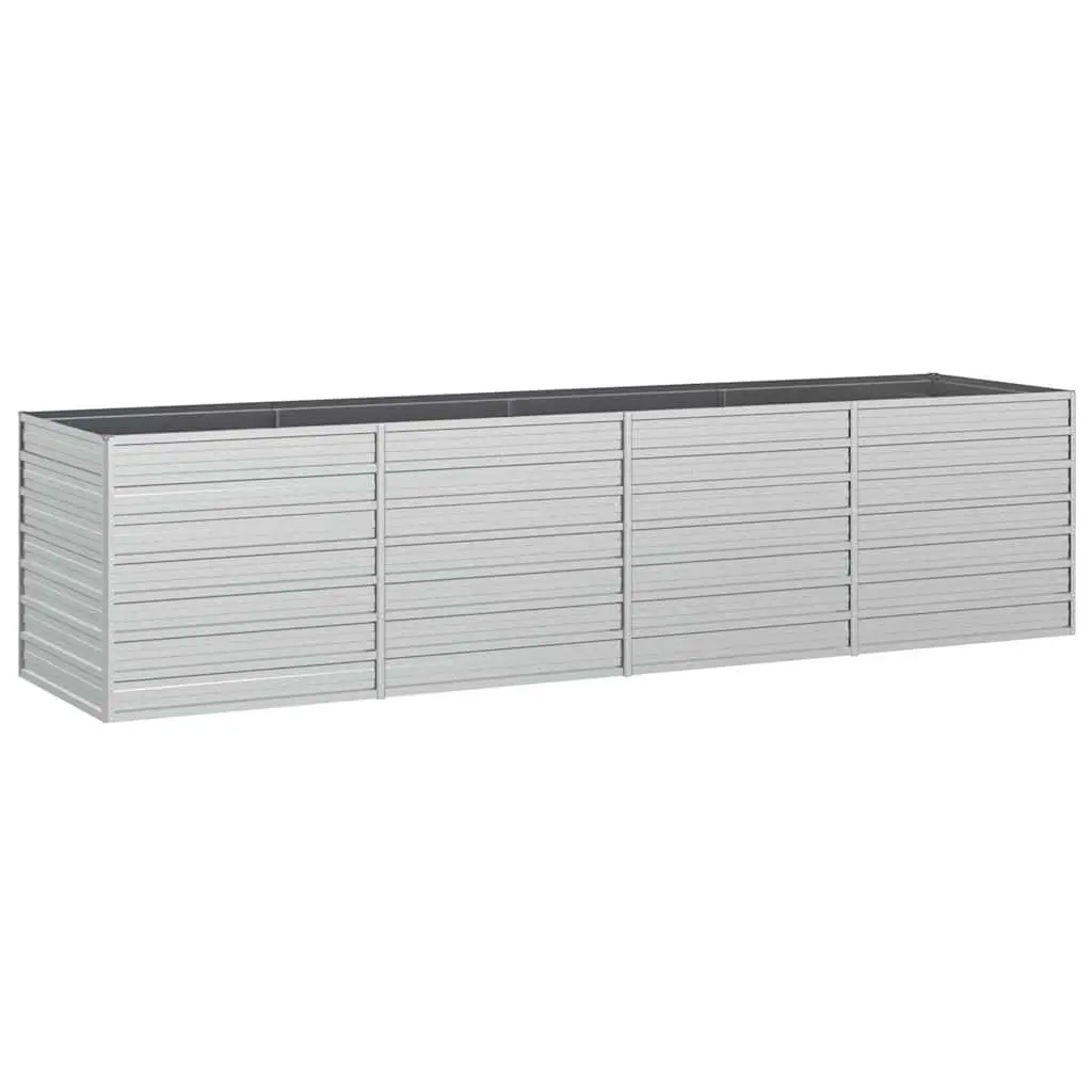 Garden Raised Bed Silver 320x80x77 cm Metal Planter Galvanized Steel