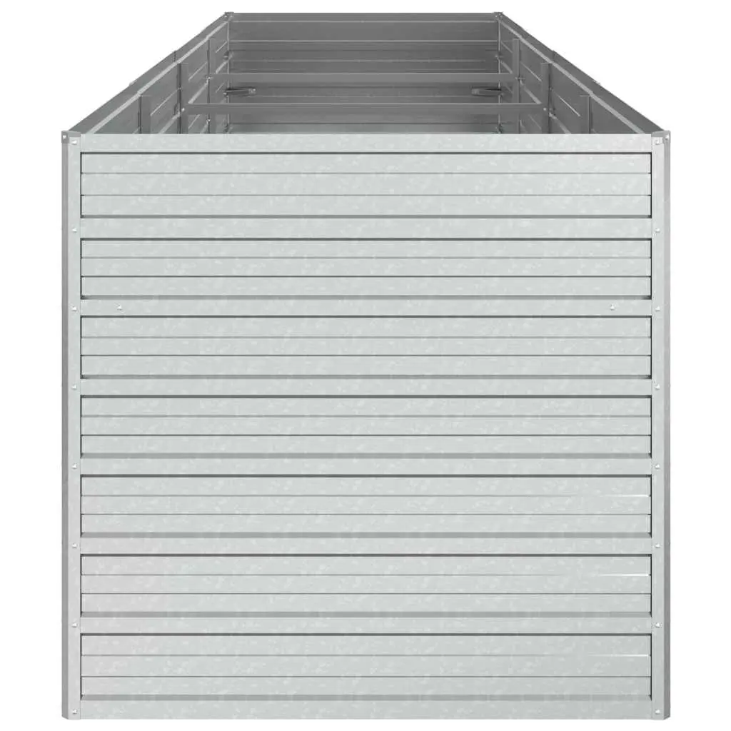 Garden Raised Bed Silver 320x80x77 cm Metal Planter Galvanized Steel