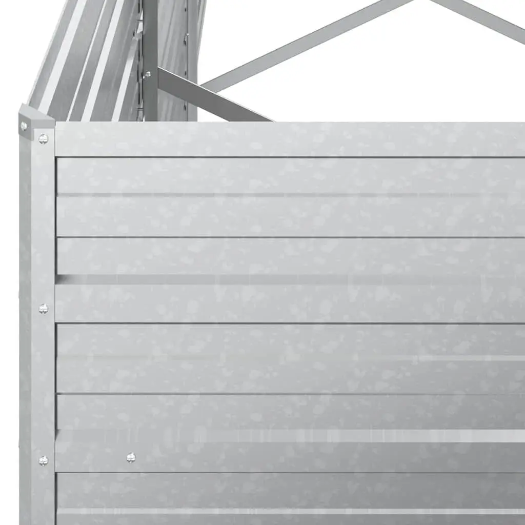 Garden Raised Bed Silver 320x80x77 cm Metal Planter Galvanized Steel