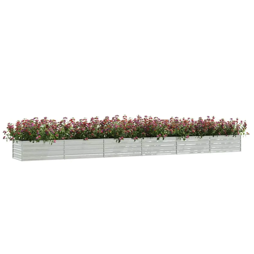 Raised Garden Bed Planter Box Outdoor Vegetable Flower Herb Container Silver