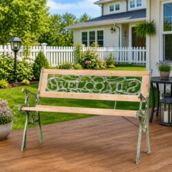 122cm Wooden Garden Bench for Outdoor Use