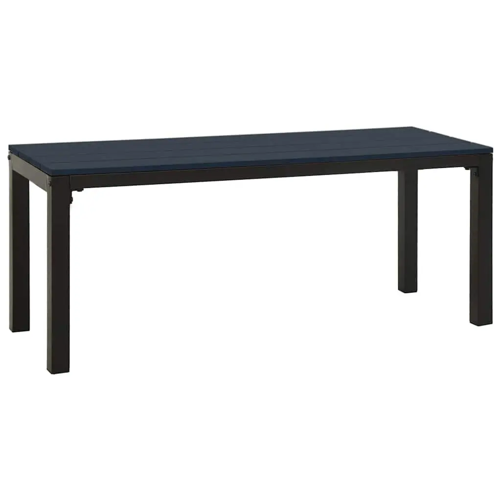 Outdoor Garden Bench Black 110cm Weather Resistant Steel WPC Composite Seating
