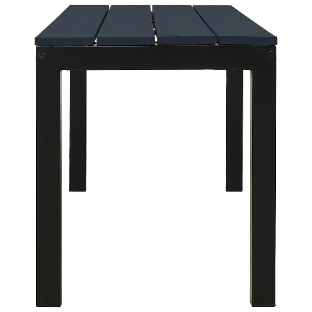 Outdoor Garden Bench Black 110cm Weather Resistant Steel WPC Composite Seating