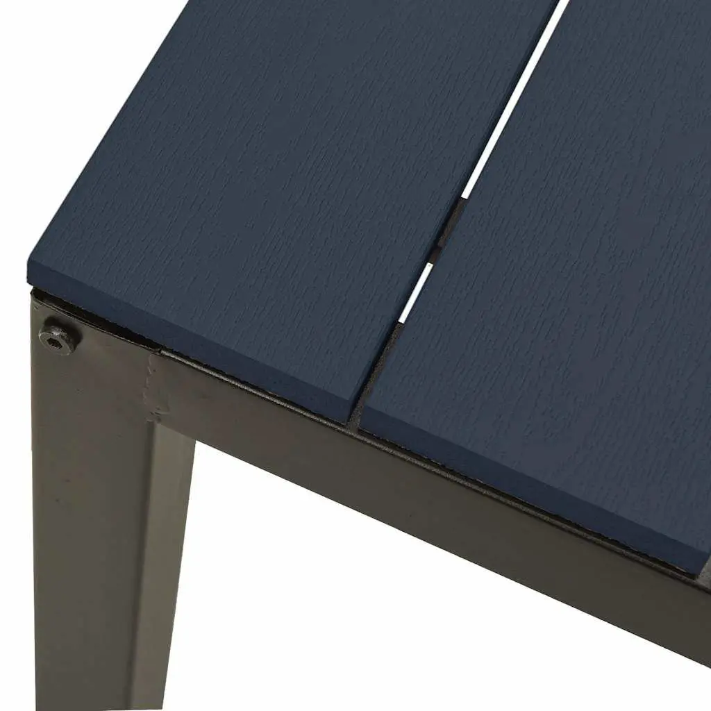 Outdoor Garden Bench Black 110cm Weather Resistant Steel WPC Composite Seating