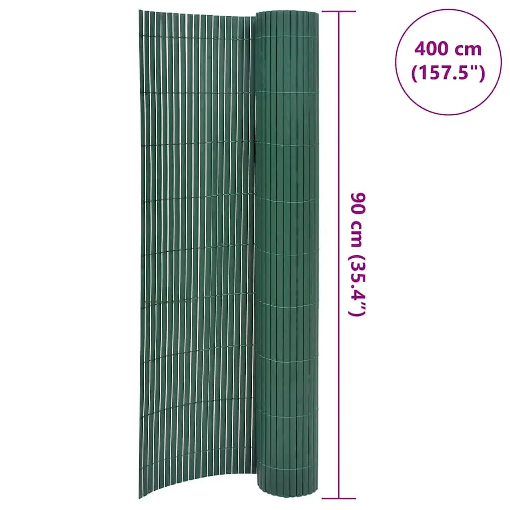 Garden Fence Panel Green 90x400cm Double-Sided Decorative Barrier