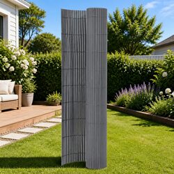 Compact Garden Fence Panel 90x400 cm Grey