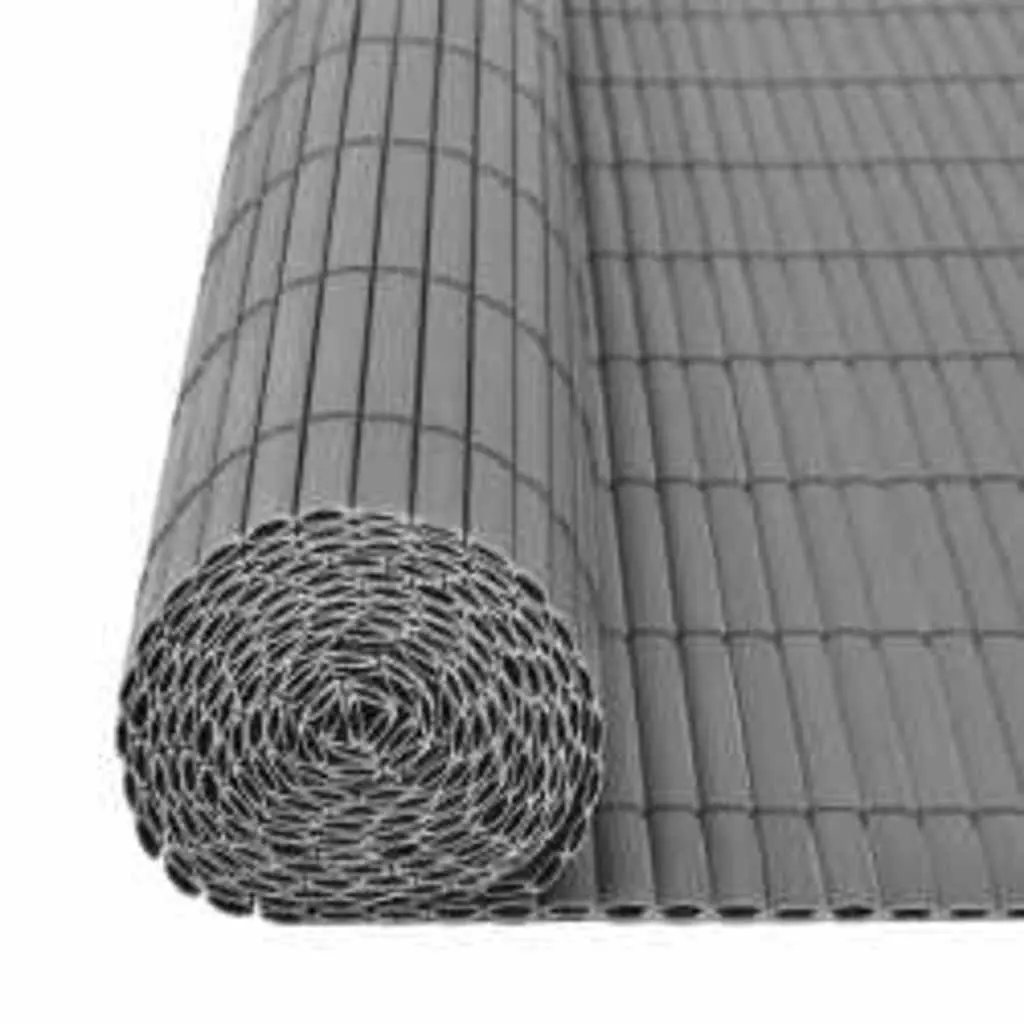 Garden Fence Panel Grey 90x400 cm Double-Sided Decorative Outdoor Barrier