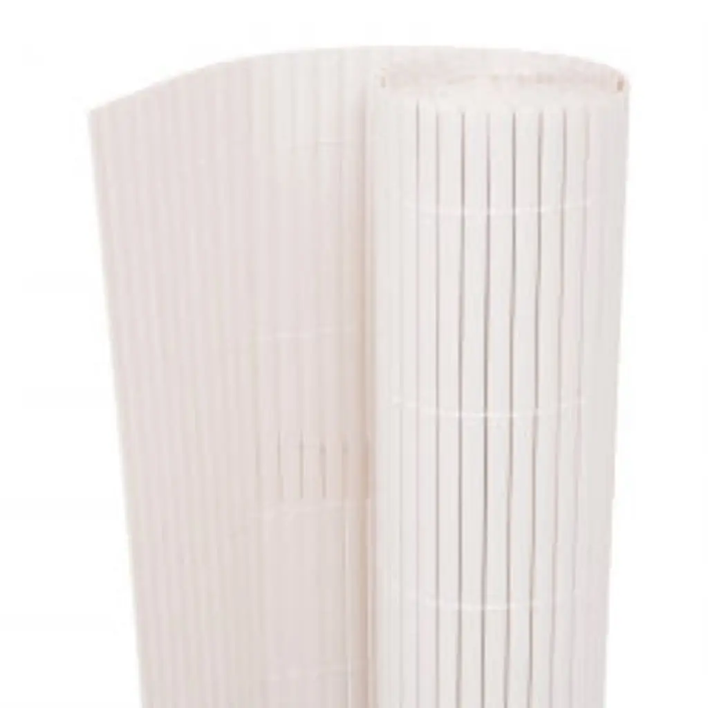 Double-Sided Garden Fence Panel White 110x300 cm Weather-Resistant PVC Decorative Barrier