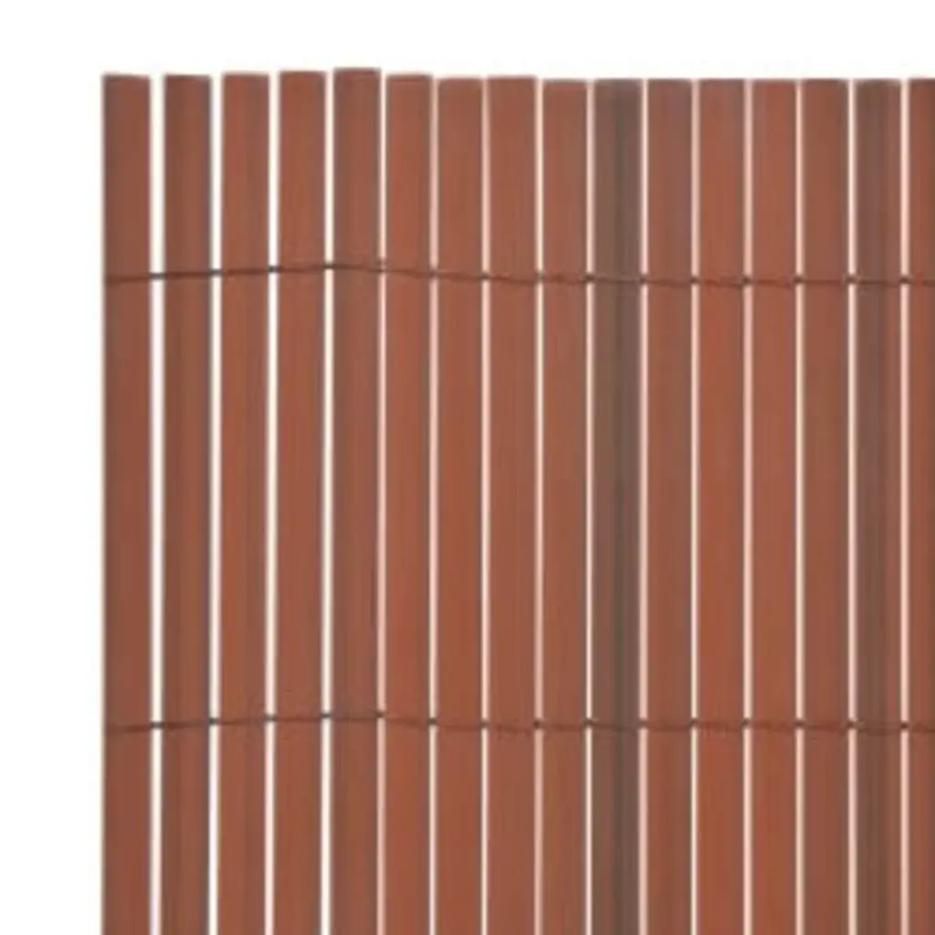 Double-Sided Garden Fence Panel Brown 110x300 cm Outdoor Screening Barrier