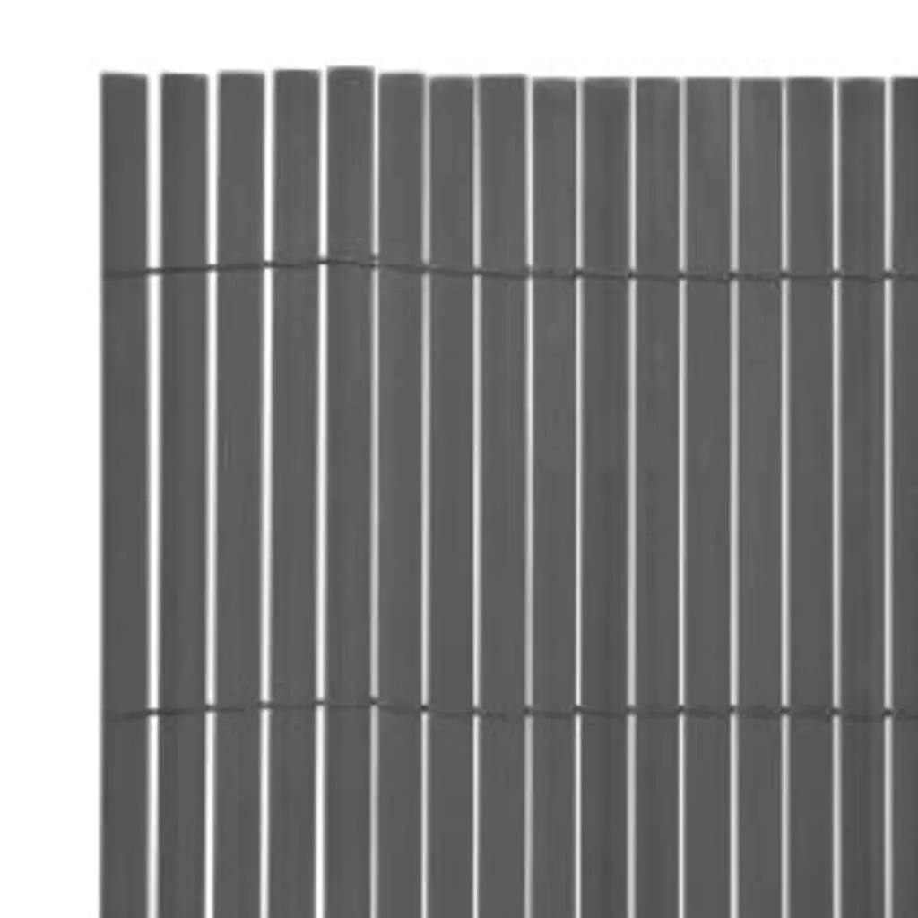 Double-Sided Garden Fence Panel Grey 110x300cm Weather-Resistant Decorative Barrier