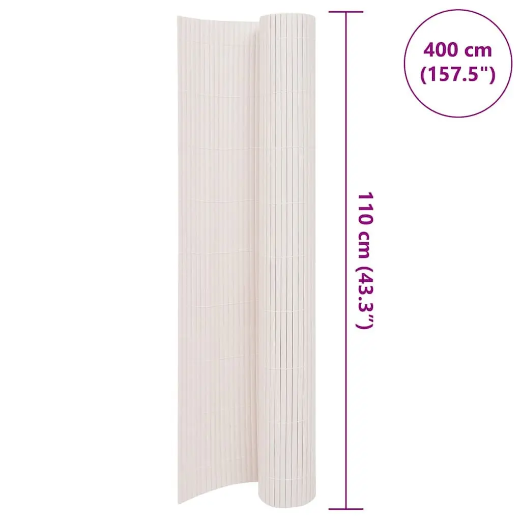 Garden Fence Panel White 110x400cm Double-Sided Weather-Resistant Decorative Barrier