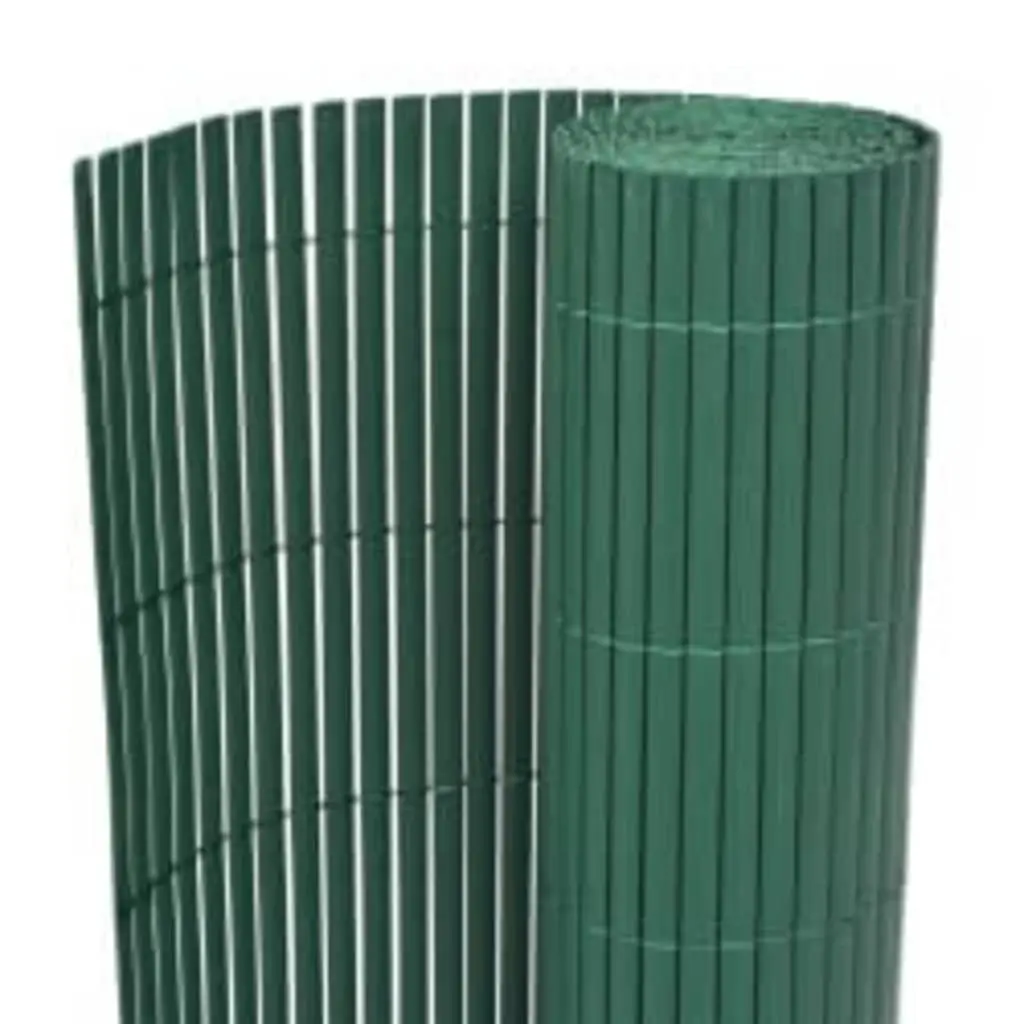 Double-Sided Garden Fence Panel Green 110x500 cm Weather-Resistant PVC Decorative Barrier