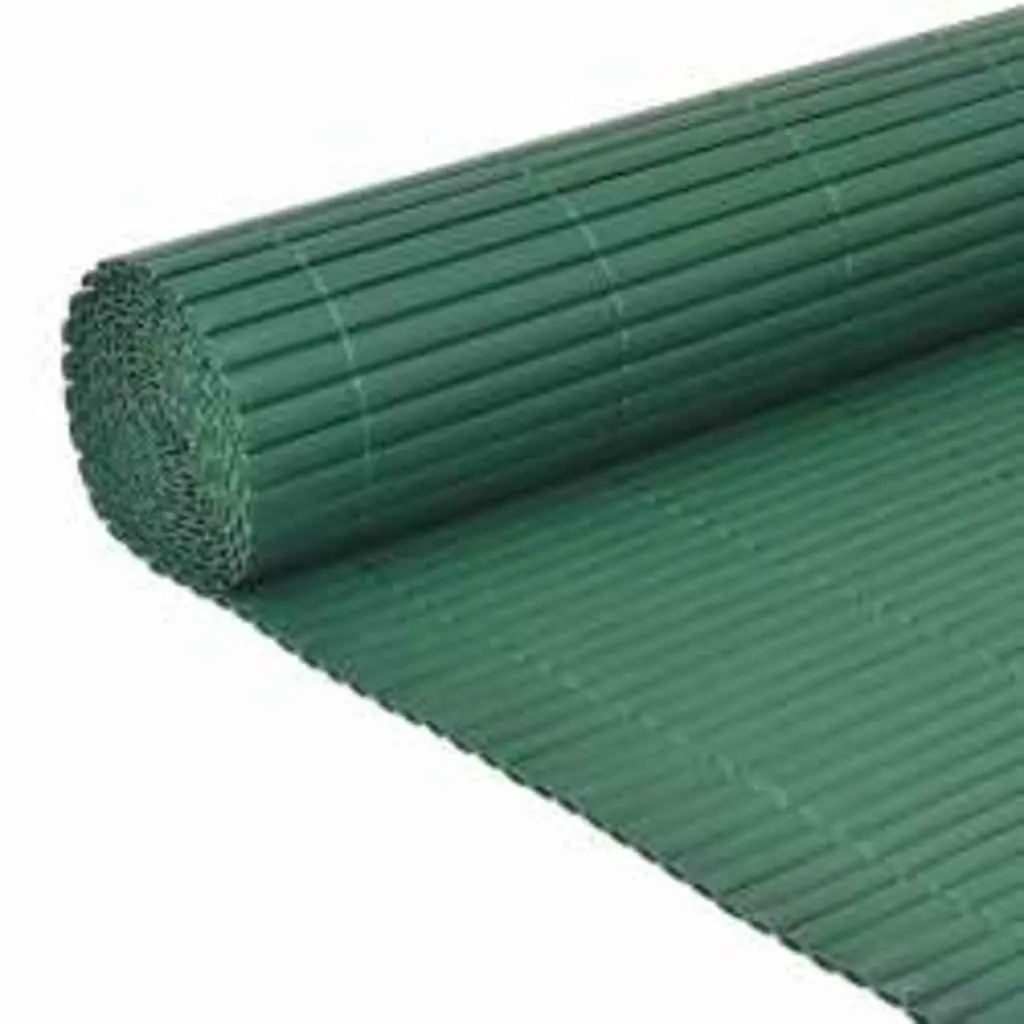 Double-Sided Garden Fence Panel Green 110x500 cm Weather-Resistant PVC Decorative Barrier