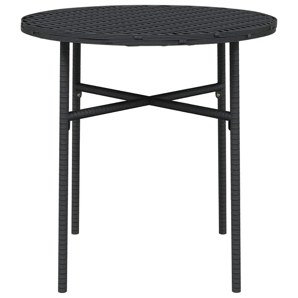 Round Tea Table Black 45cm Weather-resistant PE Rattan Outdoor Garden Patio Furniture