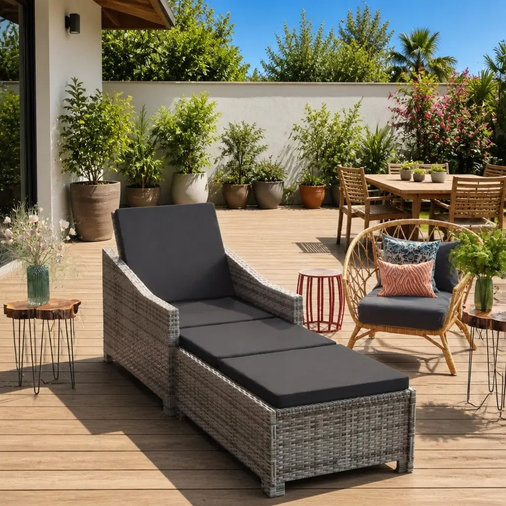 Grey Sun Lounger