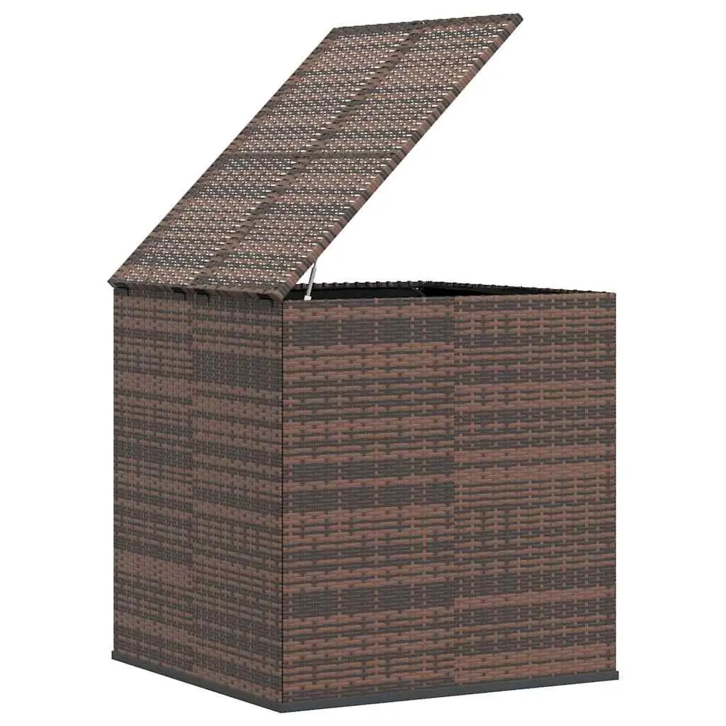Garden Storage Box PE Rattan Outdoor Cushion Chest Brown 100x97.5x104cm