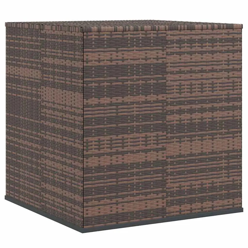 Garden Storage Box PE Rattan Outdoor Cushion Chest Brown 100x97.5x104cm
