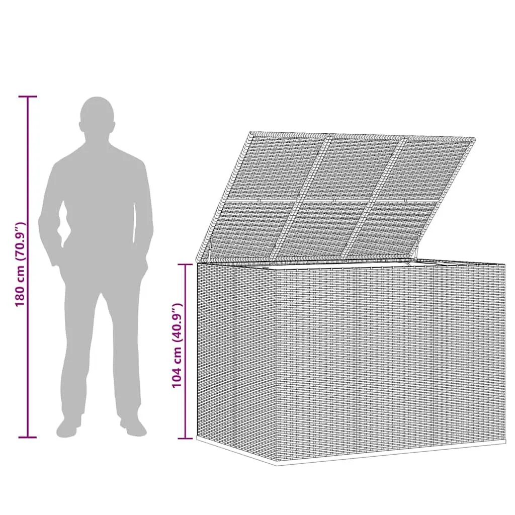 Garden Cushion Storage Box Outdoor Patio Furniture PE Rattan Weather Resistant