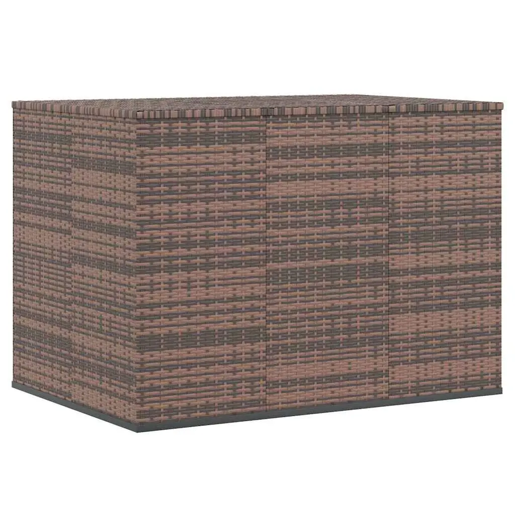 Garden Cushion Storage Box PE Rattan Outdoor Patio Deck Furniture Brown
