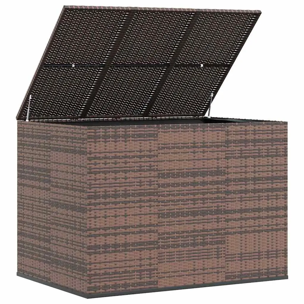 Garden Cushion Storage Box PE Rattan Outdoor Patio Deck Furniture Brown