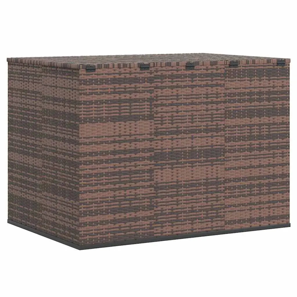 Garden Cushion Storage Box PE Rattan Outdoor Patio Deck Furniture Brown