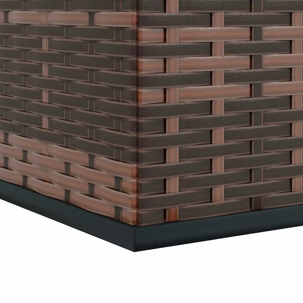Garden Cushion Storage Box PE Rattan Outdoor Patio Deck Furniture Brown
