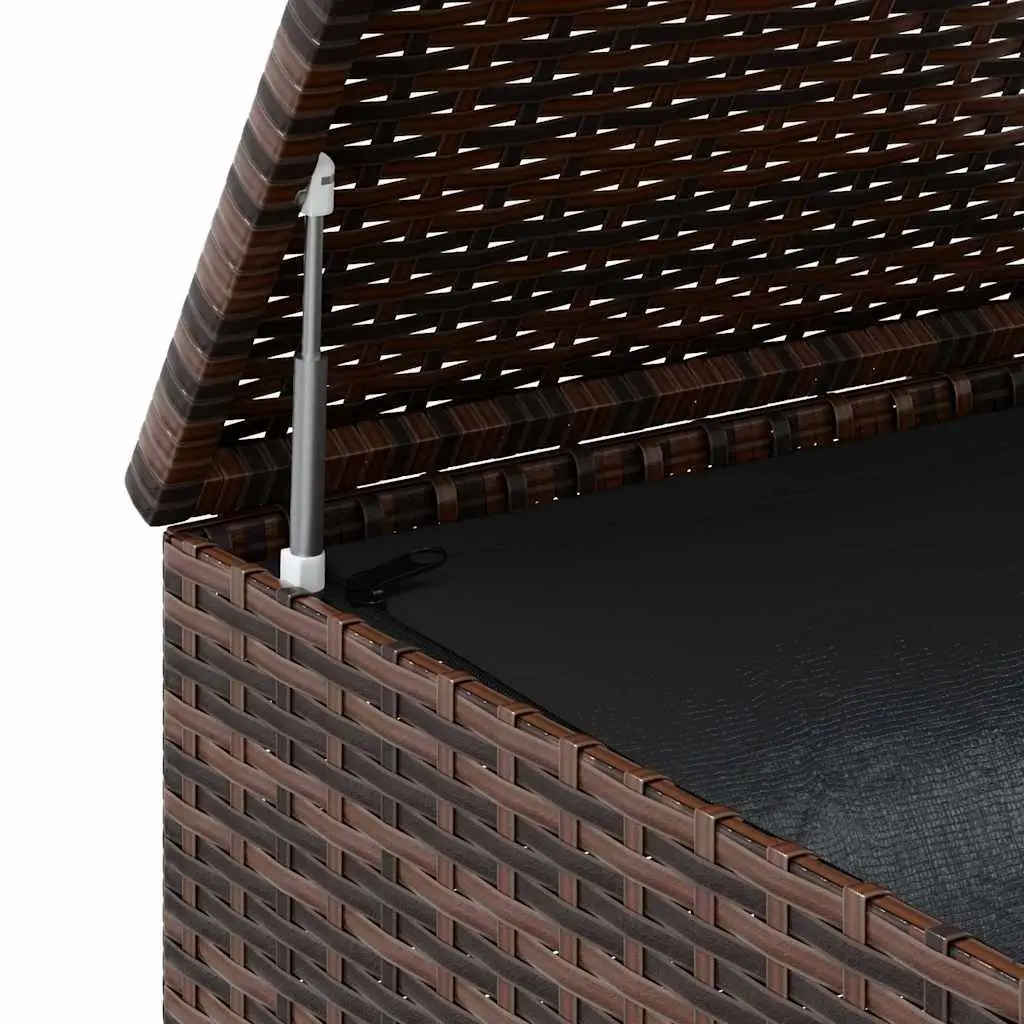 Garden Cushion Storage Box PE Rattan Outdoor Patio Deck Furniture Brown