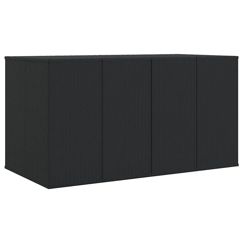 Garden Cushion Storage Box PE Rattan Outdoor Indoor 194x100x103cm Black