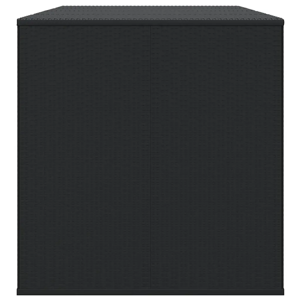 Garden Cushion Storage Box PE Rattan Outdoor Indoor 194x100x103cm Black