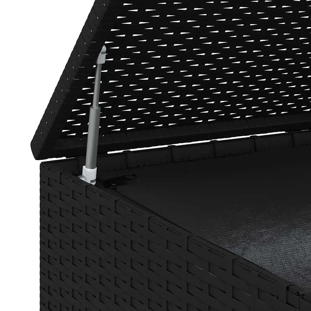 Garden Cushion Storage Box PE Rattan Outdoor Indoor 194x100x103cm Black