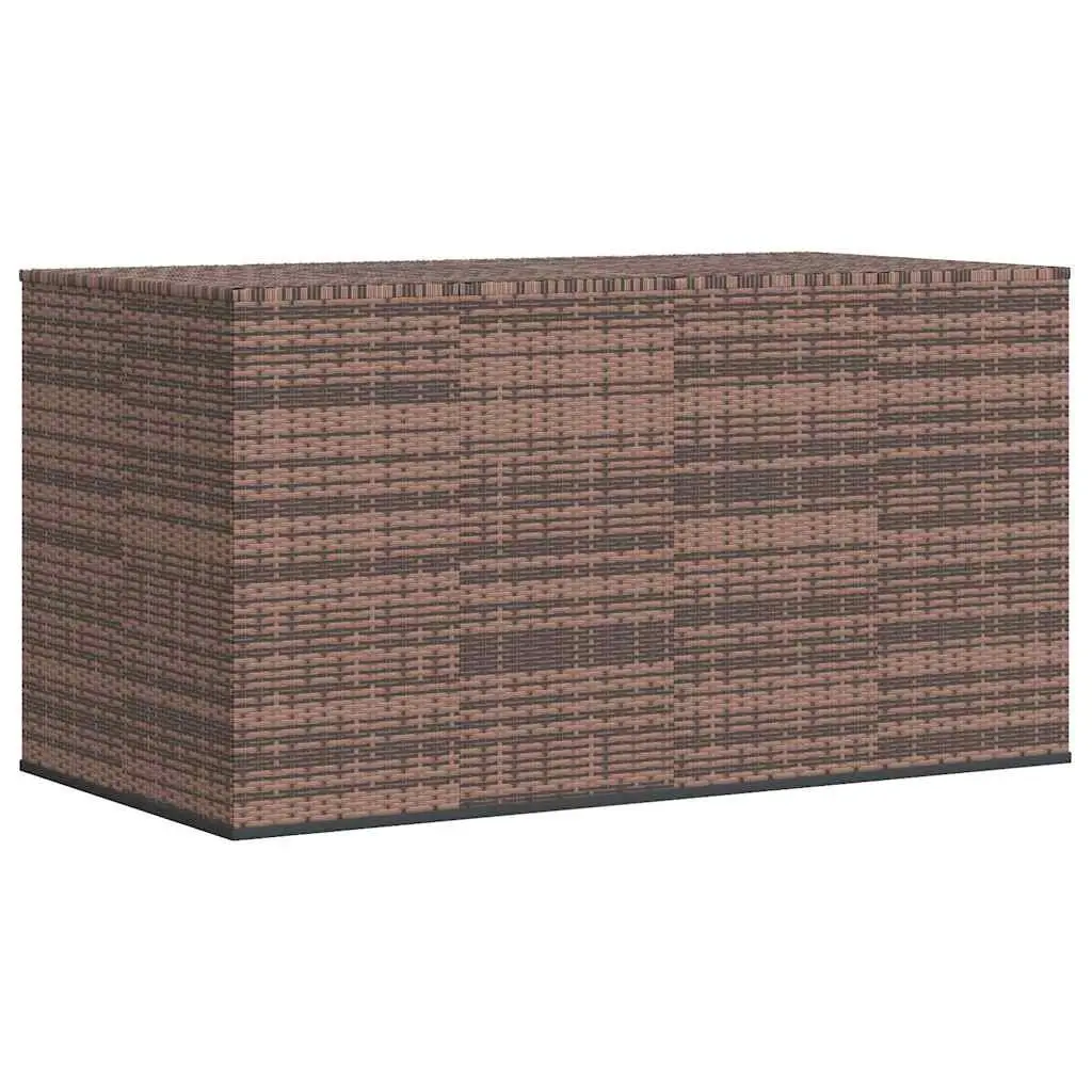Garden Storage Box PE Rattan 194x100x103cm Brown Outdoor Cushion Chest